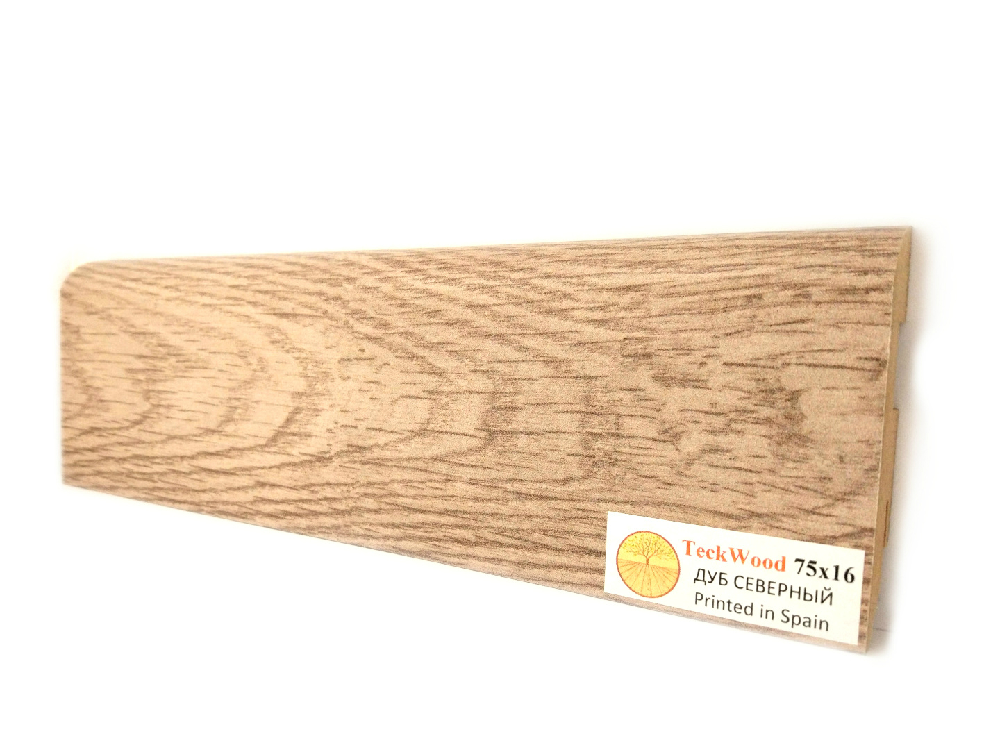 Плинтус МДФ ламинированный TeckWood Дуб Северный 2150×75×16